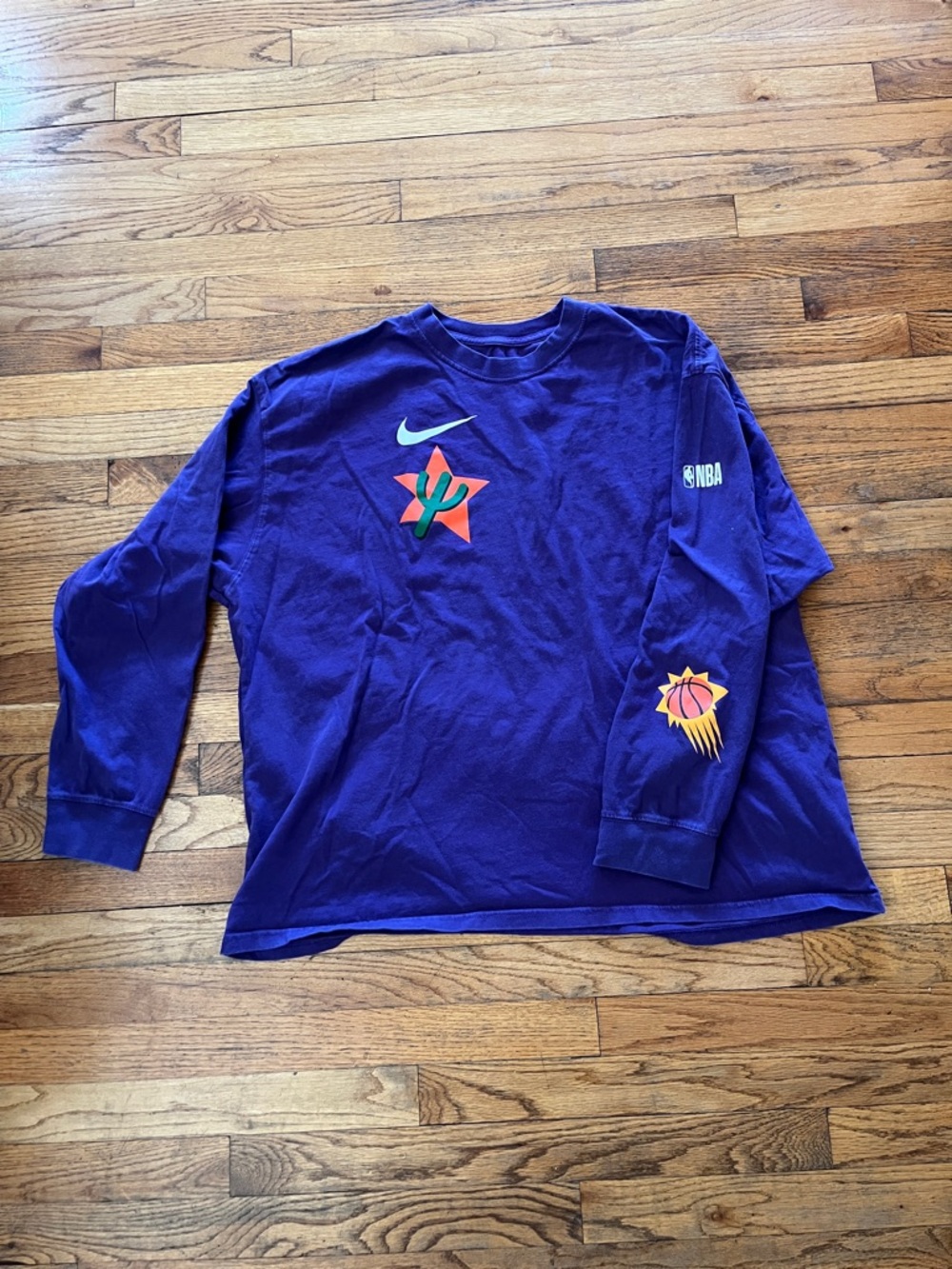 Nike Purple Phoenix Suns Long Sleeve Tee with Team Logos
